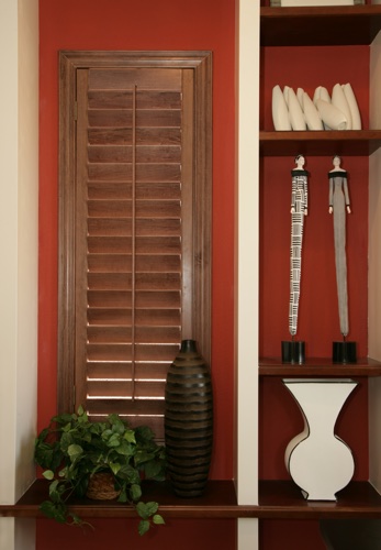 New York wood shutter shelving